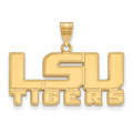 Lsu Tigers Silver Gold Plated Medium Pendant