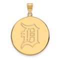 Detroit Tigers Sterling Silver Gold Plated Extra Large Disc Pendant