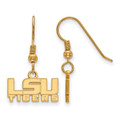 LSU Tigers Sterling Silver Gold Plated Extra Small Dangle Earrings