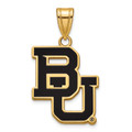 Baylor Bears Sterling Silver Gold Plated Large Enameled Pendant