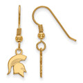 Michigan State Spartans Sterling Silver Gold Plated Extra Small Dangle Earrings