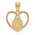 Purdue Boilermakers Sterling Silver Gold Plated Heart Pendant
