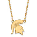 Michigan State Spartans Gold Plated Large Pendant Necklace