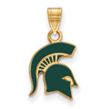 Michigan State Spartans Gold Plated Small Enameled Pendant
