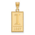 Illinois Fighting Illini Sterling Silver Gold Plated Large Pendant