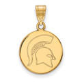 Michigan State Spartans Gold Plated Medium Disc Pendant