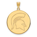 Michigan State Spartans Silver Gold Plated Extra Large Disc NCAA Pendant