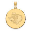 Texas Tech Red Raiders NCAA Ss Gold Plated Extra Large Disc NCAA Pendant