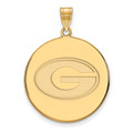 Georgia Bulldogs NCAA Gold Plated Extra Large Disc NCAA Pendant