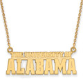 Alabama Crimson Tide Logo Art Sterling Silver Gold Plated Lg Pendant