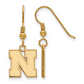 Nebraska Cornhuskers Logo Art Sterling Silver Gold Plated Small Dangle Earrings