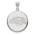 North Dakota State Bison Sterling Silver Large Disc Pendant
