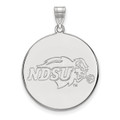 North Dakota State Bison Sterling Silver Extra Large Disc Pendant