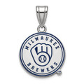 Milwaukee Brewers Logo Art Sterling Silver Medium Pendant