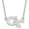 Georgia Tech Logo Art Sterling Silver Small Charm Necklace