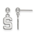 Michigan State Spartans Sterling Silver Dangle Ball Earrings