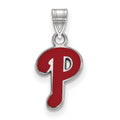 Philadelphia Phillies Logo Art Sterling Silver Small Enameled Pendant