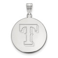 Texas Rangers Sterling Silver Large Disc Pendant