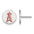 Los Angeles Angels Sterling Silver Small Enameled Disc Earrings