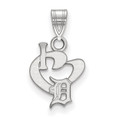 Detroit Tigers Sterling Silver Small I Love Logo Pendant