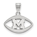 Michigan Wolverines Sterling Silver Football Pendant