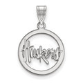 Nebraska Cornhuskers Sterling Silver Circle Pendant