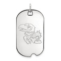 Kansas Jayhawks Sterling Silver Large Dog Tag