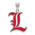 Louisville Cardinals College Sterling Silver Large Enameled Pendant