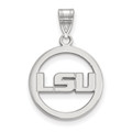 LSU Tigers Sterling Silver Circle Pendant