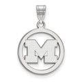 Michigan Wolverines Sterling Silver Circle Pendant