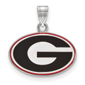 Georgia Bulldogs Sterling Silver Small Enamel Pendant
