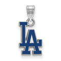 Los Angeles Dodgers Logo Art Sterling Silver Enameled Pendant