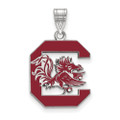 South Carolina Gamecocks Sterling Silver Large Enameled Pendant