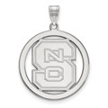 North Carolina State Wolfpack Sterling Silver Large Circle Pendant