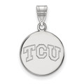 Tcu Horned Frogs Sterling Silver Medium Disc Pendant