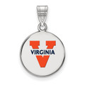 Virginia Cavaliers Sterling Silver Medium Enameled Disc Pendant