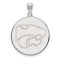 Kansas State Wildcats Sterling Silver Extra Large Disc NCAA Pendant