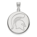 Michigan State Spartans Sterling Silver Large Disc Pendant