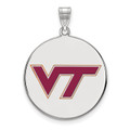 Virginia Tech Hokies Sterling Silver Extra Large Enamel Disc Pendant