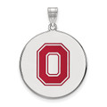 Ohio State Buckeyes Sterling Silver Extra Large Enameled Disc Pendant