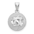 North Carolina Tar Heels Sterling Silver Basketball Pendant