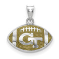 Georgia Tech Yellow Jackets Sterling Silver Enameled Football Pendant