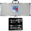 New York Rangers 8 Piece Stainless Steel BBQ Set w/Metal Case