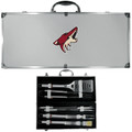 Arizona Coyotes 8 Piece Stainless Steel BBQ Set w/Metal Case