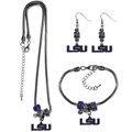 LSU Tigers Euro Bead Jewelry 3 Piece Set