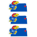 Kansas Jayhawks Home State Decal - 3 Pack