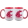 Washington State Cougars Personalized 15 oz. White Mug with Inner Color