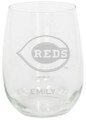 Cincinnati Reds Personalized 15 oz. Etched Stemless Wine Glass