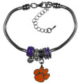 Clemson Tigers Euro Bead Bracelet