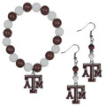 Texas A&M Aggies Fan Bead Earrings and Bracelet Set